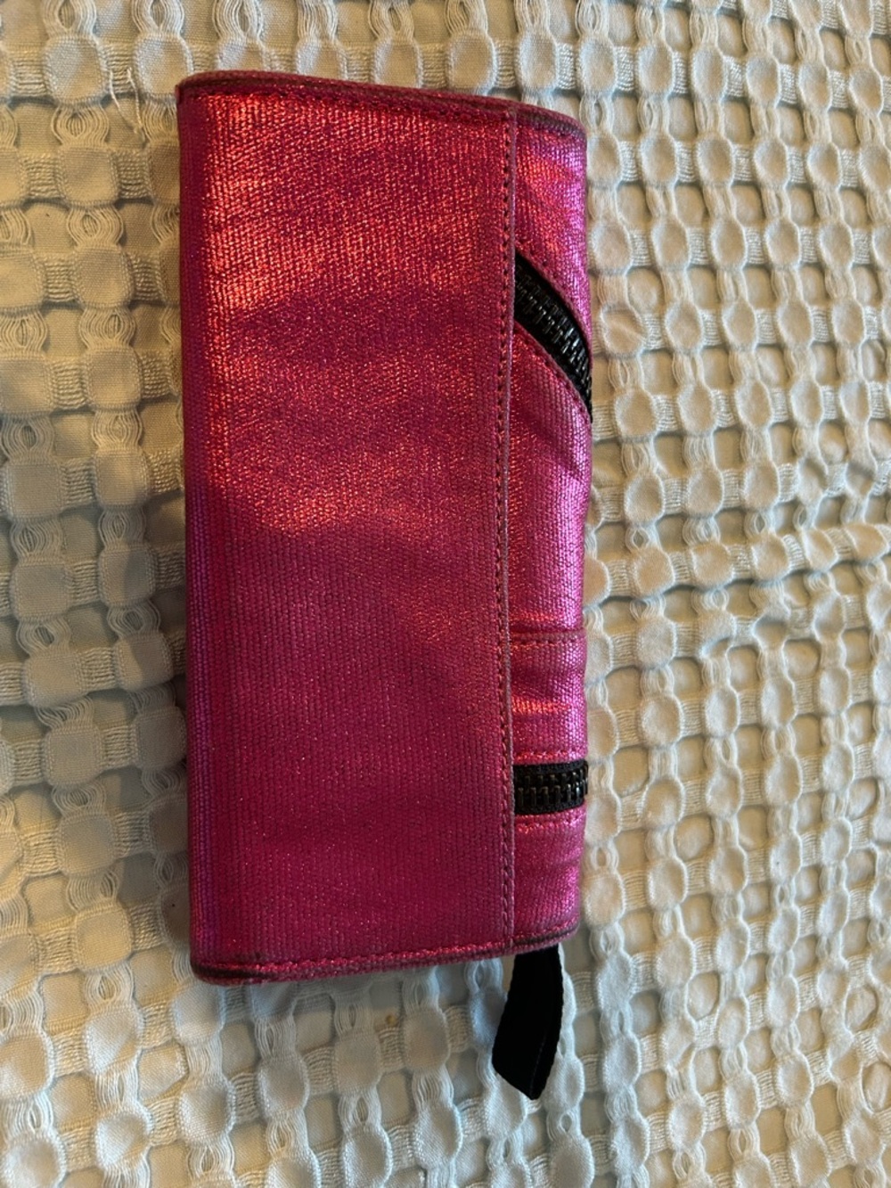 L.A.M.B. Metallic Hot Pink Zip Clutch - Picture 5 of 9